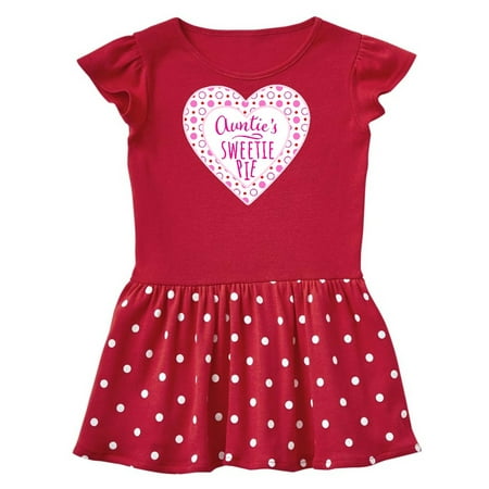 

Inktastic Auntie s Sweetie Pie with Pink Hearts Gift Toddler Girl Dress