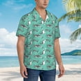 thumbnail image 3 of Xecao Great White Shark Print Hawaiian shirt - A Stylish Short-Sleeve Button-Down for Men, Perfect for Casual Beach and Tropical Outings.,3X-Large, 3 of 7