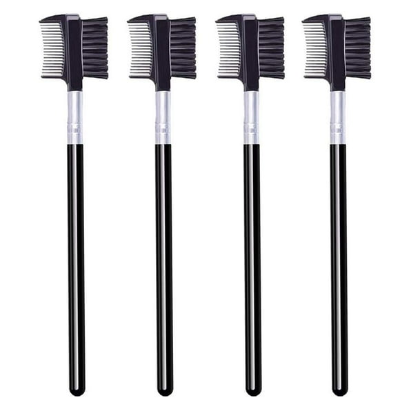 4 PCS Cepillo de cejas y peine Maquillaje Peine de pestañas Cepillos Spoolie portátiles para extensión de pestañas