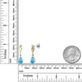 thumbnail image 6 of Gem Stone King 925 Silver and 10K Yellow Gold Swiss Blue Topaz and White Lab Grown Diamond Earrings for Women | 3.16 Cttw | Gemstone November Birthstone | Pear Shape 9X6MM, 6 of 6