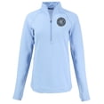 thumbnail image 2 of Women's-Cutter & Buck  Heather Powder Blue New York City FC Peshastin Eco Fleece Recycled Half-Zip Pullover Top, 2 of 3