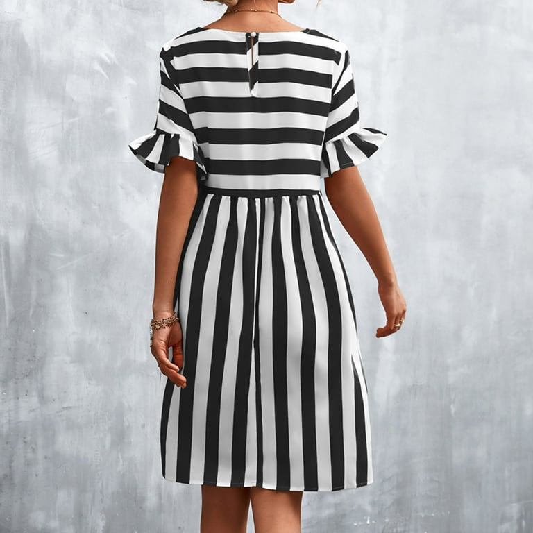 Black and white junior dresses cheap