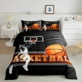 thumbnail image 2 of Feelyou 3D Basketball Print Bedding Comforter Set for Teen, Eat Sports Sleep Twin Comforter Sets, Cartoon Ball Gaming Reversible Bedding Set, Microfiber Bedroom Decor, 2-Piece, 2 of 8