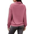thumbnail image 5 of NMMUED Half Zip Pullover Women, Oversized Sweatshirt for Women, Pullover Sweatshirts for Women, Womens Sweatshirts No Hood, Athleisure Women, Hot Pink XL, 5 of 8