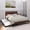 Black, variant on Queen Size Metal Platform Bed Frame with Trundle, USB Ports and Slat Support ,No Box Spring Needed Black