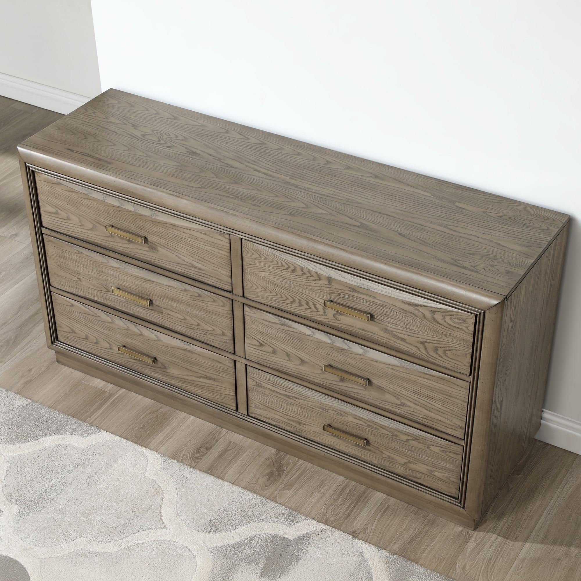 Steve Silver Sonoma Modern Horizontal Dresser with 6 Drawers, Cocoa Gray