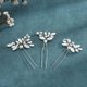 thumbnail image 1 of Horquillas para el pelo de boda de novia de cristal, pieza de pelo plateada, accesorios para el cabello de flores nupciales para mujeres y niñas (plata), 1 of 4