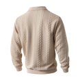thumbnail image 6 of FYDUU Men's Classic Polo Shirt Winter Quarter Zip Pullover Shirts With Jacquard Pattern Collared Long Sleeve Tops Business Casual Shirts Handsome Polo Shirts, 6 of 9