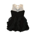 thumbnail image 4 of inhzoy Kids Girls Shiny Ruffle Figure Skating Dance Dress Sleeveless Lyrical Ballet Dancewear Black 8, 4 of 5