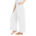 thumbnail image 5 of Lenpel Girls' Wide Leg Pants Elastic High Waisted Pleated Baggy Casual Trousers Loose Beach Pants with Pockets, 5 of 7