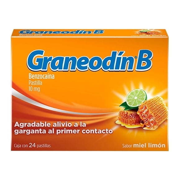 Graneodín B Benzocaína 10 mg sabor miel limón 24 pastillas