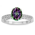 thumbnail image 2 of Star K � Oval 8x6 Rainbow Mystic Topaz Channel Set Engagement Promise Ring, 2 of 9