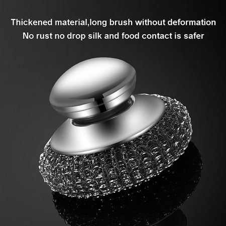 

Stainless Steel Pot Brush Cleaning Brush Steel Wire Brush Head Detachable Cleaning Brush For Household Kitchen Cleaning Long Cleaning Brush for Bottles Livestock Brush with Handle Bottle Brush Baby