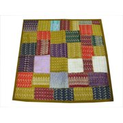 Mogul Indian Sari Tapestry Ethnic Embroidered Patchwork Wall Hanging Table Throw