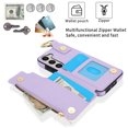 thumbnail image 5 of ELEHOLD Case for Samsung Galaxy A54 5G, Magnetic Closure Kickstand Zipper Wallet Case with 3 Card Slots & Ring Holder,Shockproof RFID Blocking Phone Case,Violet, 5 of 8