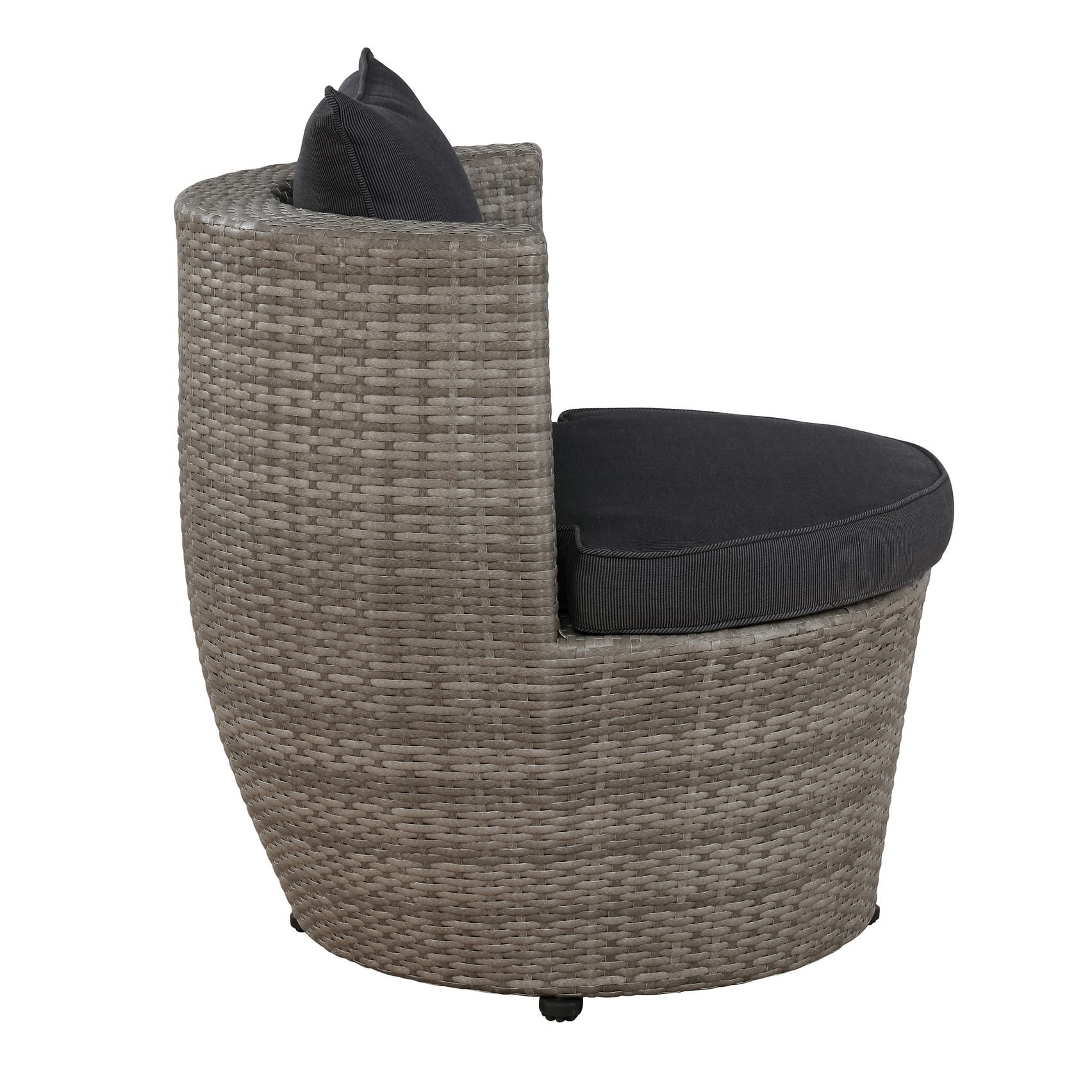 Alaterre 2-Person Wicker Patio Set – 3-Piece Outdoor Furniture with Chairs & Glass Top Table, Gray