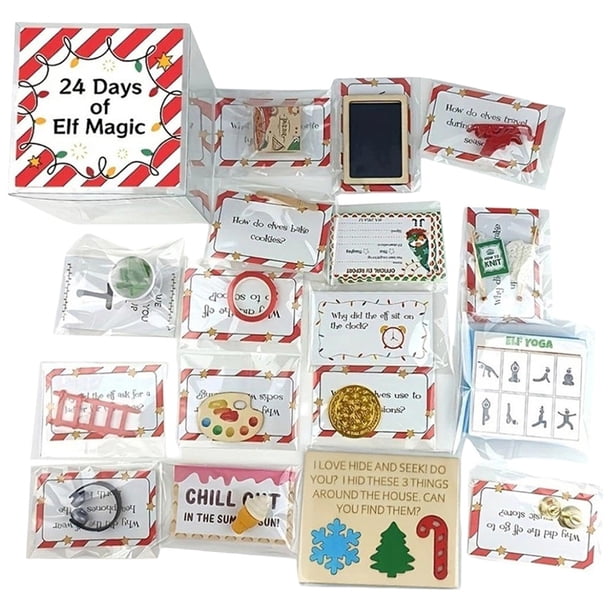Elf Surprise Box Helper Kit Navidad 24 Días Accesorios Creativos para Fiestas