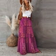 thumbnail image 2 of BRDFRL Womens Casual Maxi Skirts for Women 2025 High Waist Boho Skirts Floral Printed Long Flowy Skirt with Pockets Purple L, 2 of 5