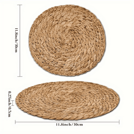 

ZHSHANTCHDQ Hand Woven Round Placemat for Table Decoration Natural and Elegant Design Perfect for Wedding Party Decor and All Types of Party Decorating