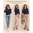 thumbnail image 5 of QUALFORT Women’s Crew Neck Pullover Sweater, Soft Midweight Long Sleeve Wool Blend Knit Top, Navy, Size XL, 5 of 7