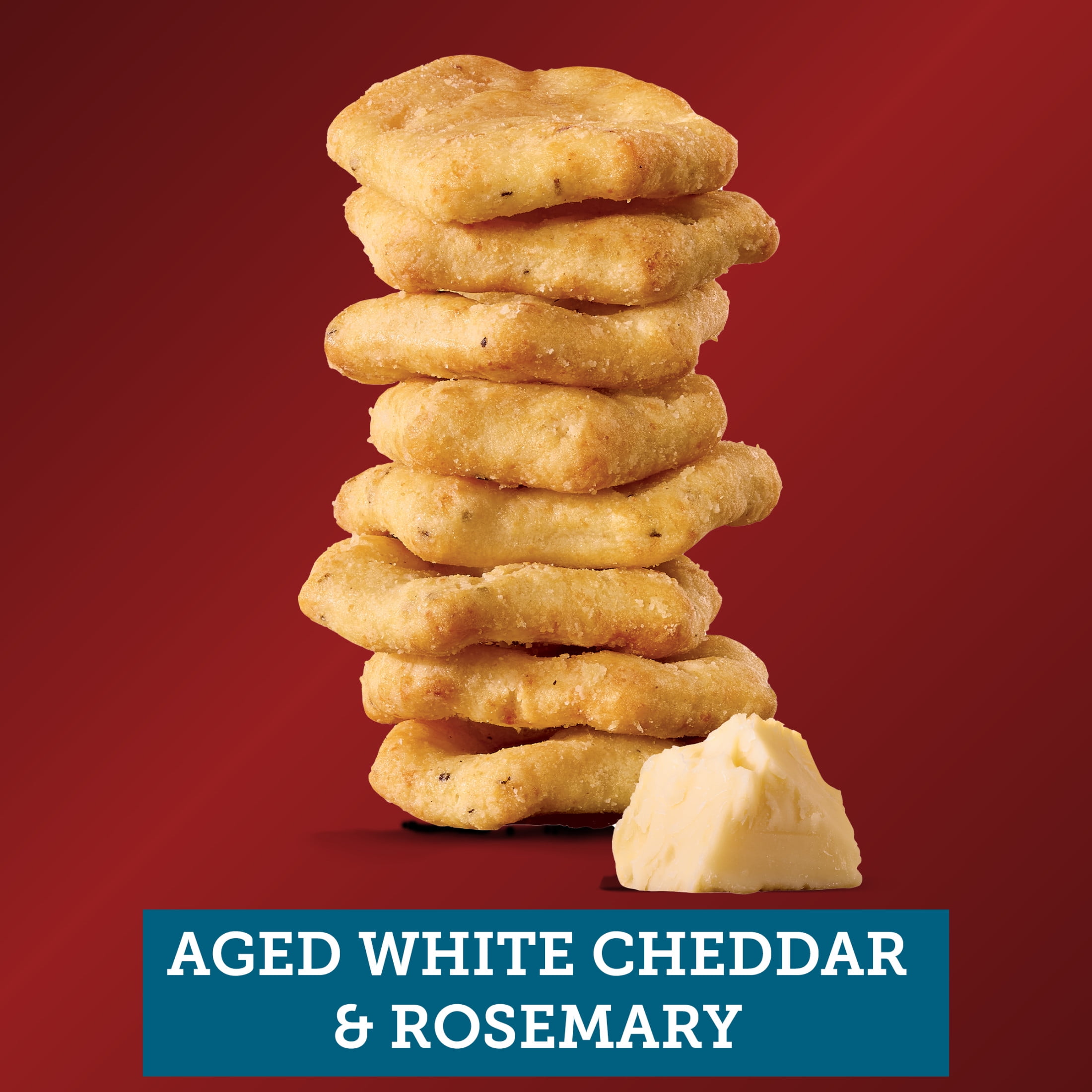 (3 pack) Sargento® Cheese Bakes Aged White Cheddar & Rosemary Crackers, Cheese Crackers, Lunch Snacks, 4.5 oz