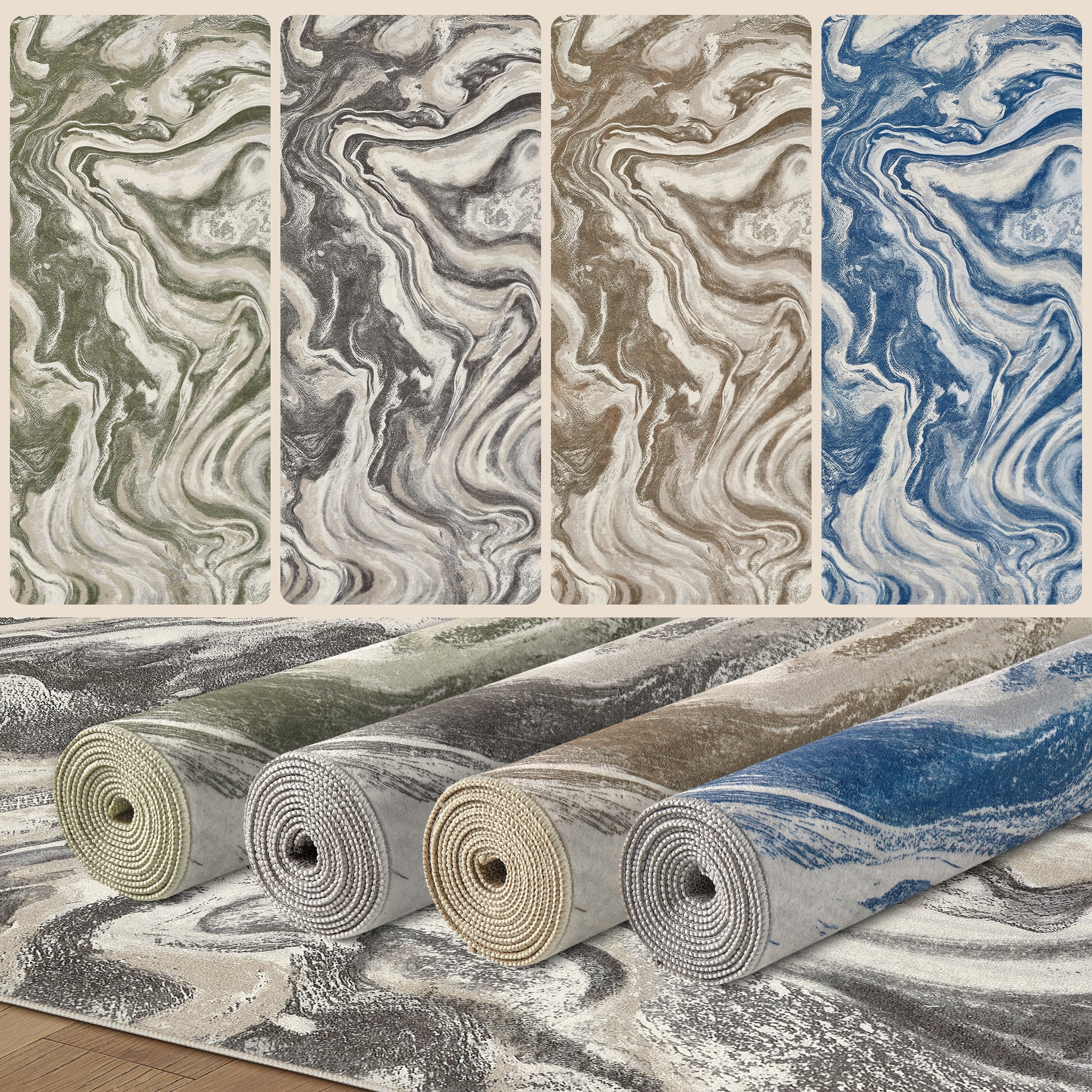 UERMEI 8'x10' Washable Large Area Rugs for Living Room, Washable Non-slip Soft Indoor Modern Vintage Rug for Bedroom Dining Room Office Home Decor Carpet,Dove Gray
