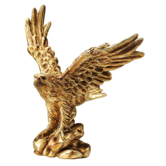 Eagle Statue Sculpture Figurine Gold Resin Material for Office Desktop Living Room Bedroom Shelf Decor