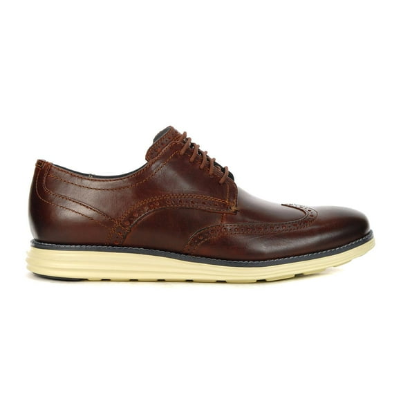 Cole Haan Men's OriginalGrand Burnt Henna/Alabaster Grey Leather Wingtip Oxfords<span> - </span>7.5 (Wide)