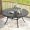 Black, variant on Vicllax Outdoor Patio Dining Table Dia.41" Slatted Tabletop Metal Frame with Umbrella Hole, Black