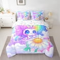 thumbnail image 2 of Castle Fairy Cute Butterfly Bedding Comforter Set,Kawaii Floral Daisy Queen Bedding Sets, 2 of 8