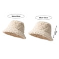 thumbnail image 6 of Mosey Women Winter Hat Thick Soft Solid Color Flat Top Wide Brim Plush Windproof Cold Resistant Lady Fisherman Hat Lady Bucklet Cap, 6 of 8