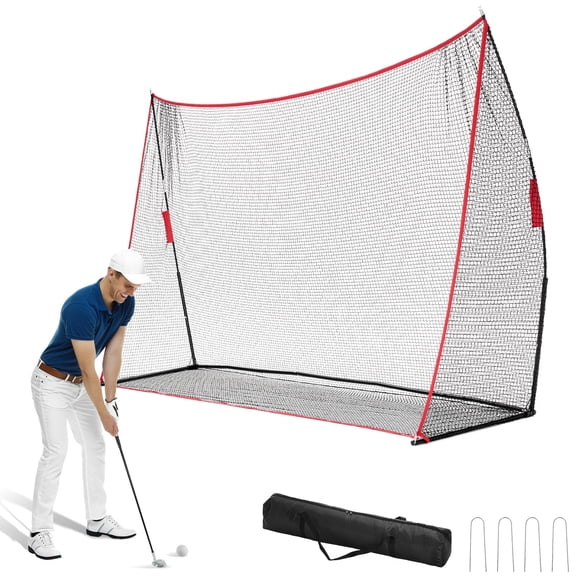 JIOABL 10x7 FT Golf Practice Net with Target, Driving Range Net for Indoor and Outdoor Use, Red