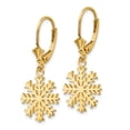thumbnail image 2 of 14K Snowflake Leverback Earrings, 2 of 5