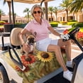 thumbnail image 3 of Golf Cart Seat Covers for 2 Seater,Spring Sunflower Microfiber Cart Seat Towel Blanket,Summer Oil Painting Floral Leaf Plant Absorbent Breathable NonSlip Bench Seats Protector for Golf Course 51"x31", 3 of 9