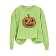 thumbnail image 5 of Fnooota Womens Halloween Sweatshirts, Long Sleeve Fashion Pullover Rhinestone Graphic Halloween Tops Green Size M, 5 of 5