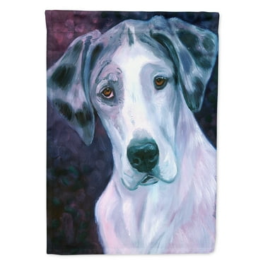 Curious Great Dane Flag Canvas House Size