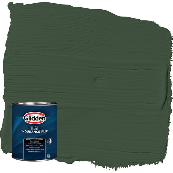 Glidden HEP Pine Forest / Green Semi-Gloss Exterior Paint with Primer, 1 Quart