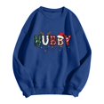 thumbnail image 3 of MHFRRA Sudadera Holgada de Manga Larga con Cuello Redondo y Estampado Informal para Hombre y Mujer Azul, 3 of 3
