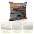 thumbnail image 4 of YINGXI United States Throw Pillow Cushion Cover, Portland Lighthouse USA Coast Scenery, Decorative Square Accent Pillow Case, Pale Blue Tan 22x22in, 4 of 5