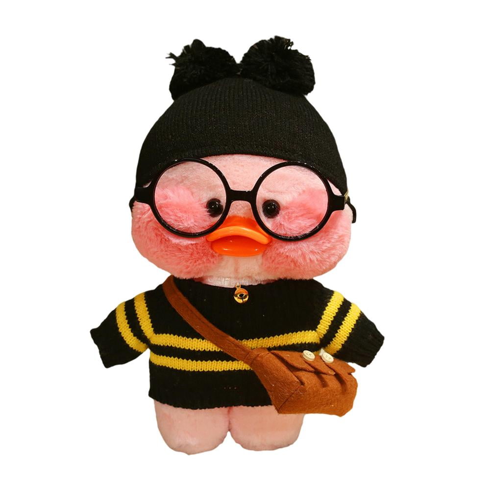 HIKOOO 30cm Duck Accessories Lalafanfan Plush Toys Kawaii Clothes Ducks  Doll Soft Animal Paper Duck Hug Clothes Separately Girls Gifts (Color :  PJ24-01) : : Toys & Games