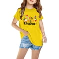 thumbnail image 1 of Fiudx Camiseta Navideña de Tejido Suave y Transpirable con Mangas Cortas Abullonadas, Ideal para El Verano, Ideal para Ir a La Escuela, Ir de Fiesta o Ir a Vacaciones. Blusa Moderna para Niñas., 1 of 4