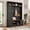 Black, variant on Farmhouse 3-in-1 Hall Tree with 6 Hooks, Entryway Coat Rack with Adjustable Shelves, Versatile Shoe Storage Bench with Open Cubbies