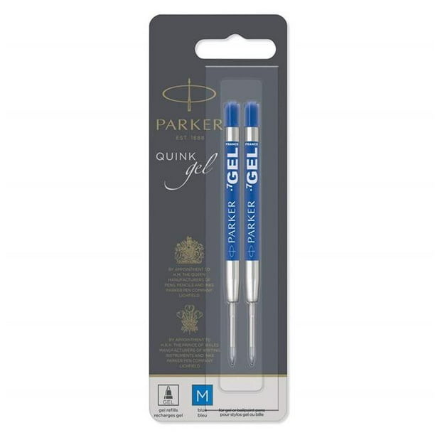 Parker 1950364 Medium Gel Ball Pen Refill, Nib Blue Pack of 2