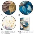 thumbnail image 3 of Designart Golden Blue Flower Arrangement IV Canvas Wall Art, 3 of 5