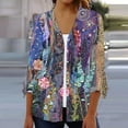 thumbnail image 2 of Dyegold Summer Cardigan For Women Lightweight Plus Size 3/4 Batwing Sleeve Kimonos Button Floral Casual Loose Thin Sweaters, 2 of 5