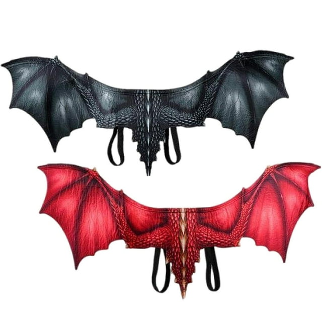 Disfraz De Animal De Tela No Tejida De Dragón Regalo De Halloween Para Adulto Rojo + Negro