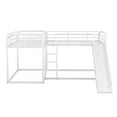 thumbnail image 4 of Euroco Metal L-Shaped Quadruple Bunk Bed with Slide, 2 Twin Beds and 2 Full Beds for Kids Teens Bedroom, White, 4 of 12
