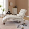 thumbnail image 6 of SZLIZCCC Button-Tufted Chaise Lounge Indoor, Velvet Chair Lounge Chair with Acrylic Legs & Toss Pillow, Armless Rolled Backrest Leisure Sofa Recliner, Upholstered Lounges Chair for Living Room, 6 of 8
