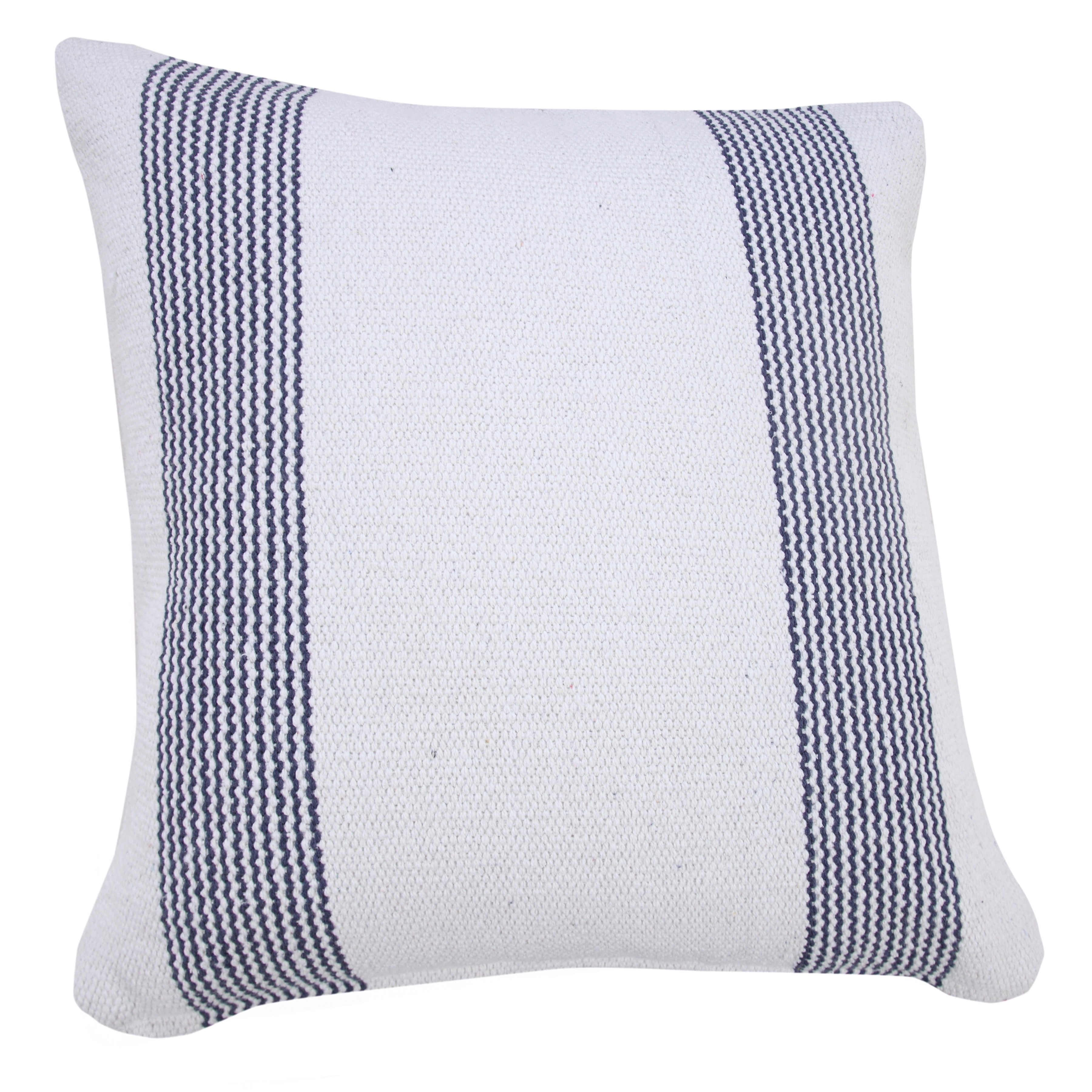 LR Home Cassidy Set of 2 Pale Blue/White Striped Cotton Adult Decorative Throw Pillow