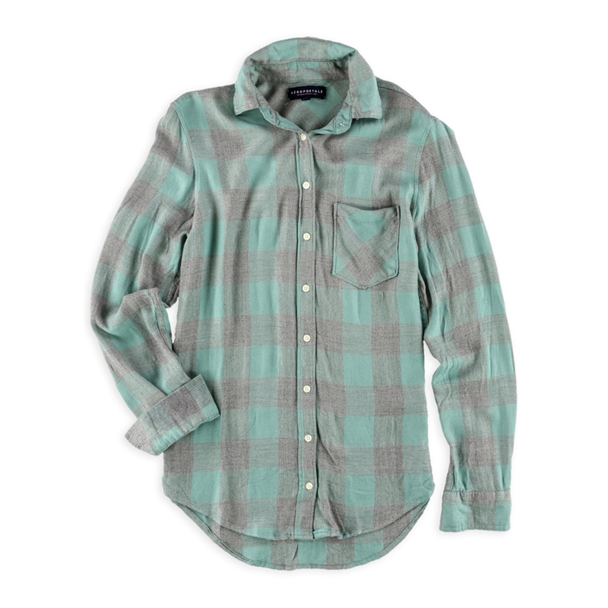 Aeropostale Womens Flannel Plaid Button 
